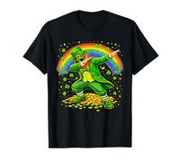 Dabbing Leprechaun Shamrock Rainbow Lucky Coins Camiseta