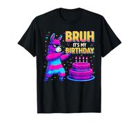 Dabbing Llama Piñata Cumpleaños Divertido Bruh Es Mi Cumpleaños Camiseta