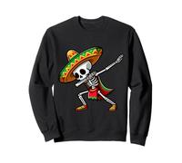 Dabbing Mexican skeleton Poncho Cinco de Mayo Let's Fiesta Sudadera