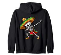 Dabbing Mexican skeleton Poncho Cinco de Mayo Let's Fiesta Sudadera con Capucha