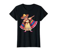 Dabbing Poncho mexicano Cinco de Mayo Chica Sombrero Dab Camiseta