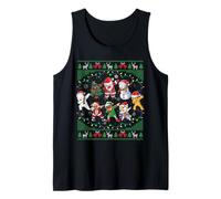 Dabbing Santa Elf Friends Christmas Lights Boys Girls Xmas Camiseta sin Mangas