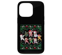 Dabbing Santa Elf Friends Christmas Lights Boys Girls Xmas Carcasa para iPhone 13 Pro