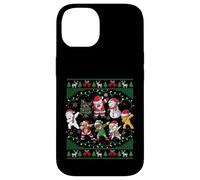 Dabbing Santa Elf Friends Christmas Lights Boys Girls Xmas Carcasa para iPhone 14