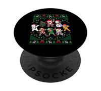 Dabbing Santa Elf Friends Christmas Lights Boys Girls Xmas PopSockets PopGrip Adhesivo