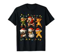 Dabbing Santa Elf Panda Friends Christmas Boys Girls Xmas Camiseta