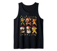 Dabbing Santa Elf Panda Friends Christmas Boys Girls Xmas Camiseta sin Mangas