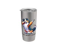 Dabbing Sheltie | Hago lo que quiero diseño de perro pastor de Shetland Vaso térmico de acero inoxidable de doble pared