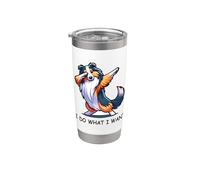 Dabbing Sheltie | Hago lo que quiero diseño de perro pastor de Shetland Vaso térmico de acero inoxidable de doble pared