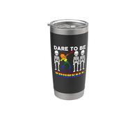 Dabbing Skeleton Dare To Be Yourself Gay LGBT Pride Month Vaso térmico de acero inoxidable de doble pared