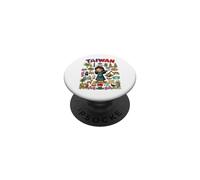Dabbing Taiwán Girl Flag Dress Taipei Bubble Tea Pride Kids PopSockets PopGrip Adhesivo