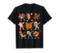Dabbing Turkey Santa Pilgrim Thanksgiving Graphic Funny Dab Camiseta