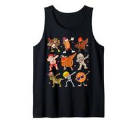 Dabbing Turkey Santa Pilgrim Thanksgiving Graphic Funny Dab Camiseta sin Mangas