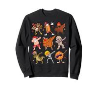Dabbing Turkey Santa Pilgrim Thanksgiving Graphic Funny Dab Sudadera