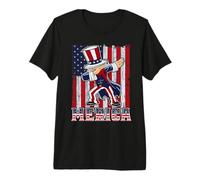 Dabbing Uncle Sam America Flag Patriotic 4th of July Camiseta Premium