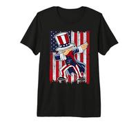 Dabbing Uncle Sam America Flag Patriotic 4th of July Camiseta Premium
