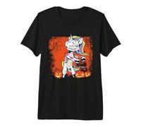 Dabbing Unicornio Esqueleto Divertido Halloween Dab Dance Mágico Camiseta Premium