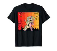 Dabbing Unicornio Esqueleto Halloween Danza Pose Scary Dab Camiseta