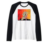 Dabbing Unicornio Esqueleto Halloween Danza Pose Scary Dab Camiseta Manga Raglan