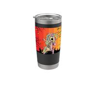 Dabbing Unicornio Esqueleto Halloween Danza Pose Scary Dab Vaso térmico de acero inoxidable de doble pared