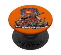 Dabbing Volcano Geography Volcanologist Scary Dinosaur PopSockets PopGrip Adhesivo