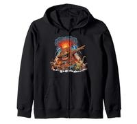 Dabbing Volcano Geography Volcanologist Scary Dinosaur Sudadera con Capucha