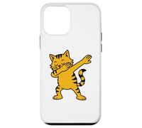 Dabbing Yellow Fluffy Cat Mewo Moves Vintage Carcasa para iPhone 12 mini