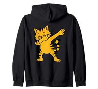 Dabbing Yellow Fluffy Cat Mewo Moves Vintage Sudadera con Capucha