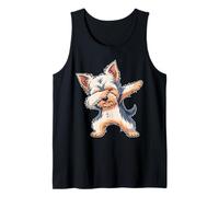 Dabbing Yorkshire Terrier Moda Perro Humor Animal Amante Camiseta sin Mangas