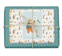 dabelino® Juego de papel de regalo para niños: instrumentos musicales/partituras con animales divertidos (cumpleaños, para niños/niñas, Navidad, escolarización)