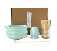 DaBingDian 4 Piezas Juego de Matcha de cerámica con Cuenco para la Boca, Herramienta de Pedido de té de Gran Valor, Cuenco de Matcha japonés, presentar