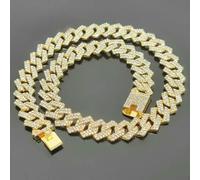 DaBingDian Arnés de Cadena para Collar de Perro, de Metal de Lujo con Diamante 20 mm de Ancho, para Pastor alemán, Perros Grandes, Accesorios de Cadena.