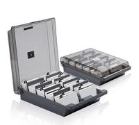 dabinzhijia Caja de Tarjetas de Visita, 1000 Tarjetas, Organizador Tarjetas Visita, Con 8 Tablas Divisorias y Pestañas de Índice A-Z (Gris)