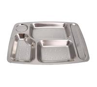 Dabixx Bandeja para Cena Dividida en Acero Inoxidable Plato para Comida en contenedor para Comida 4/5/6 Sección-02