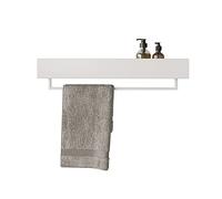 DABSTORY Toallero con estante 40 cm Portarrollos para invitados Barra de toallas Acero inoxidable Montaje en pared para baño y cocina Accesorios Almacenamiento de baño VASCA (Blanco, 40 cm)