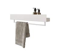 DABSTORY Toallero con estante, 60 cm, toallero de invitados, acero inoxidable, montaje en pared, para baño y cocina, accesorios, almacenamiento, baño, Vasca (blanco, 60 cm)