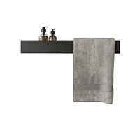 DABSTORY Toallero de baño derecho y estante de baño de acero inoxidable estante de baño estrecho negro para pared Lavanda 60 cm