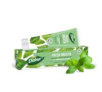Dabur Pasta de dientes orgánica de albahaca, 100 g, para un aliento fresco, cuidado bucal natural con extractos de albahaca, sabor refrescante a menta que promueve la salud e higiene bucal