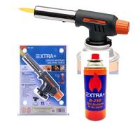 Dacada 2005 Soplete Multiusos + Cartucho de 393ml de Gas Universal | Válvula GLP250 | Ideal para Flamear, Caramelizar y usar en Barbacoas | Cocina & Acampada