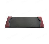 Dacasso Almohadilla de escritorio de cuero borgoña de 34 x 20 pulgadas con ribete negro, protector de superficie de escritorio ejecutivo, papel secante de cuero de lujo para escribir