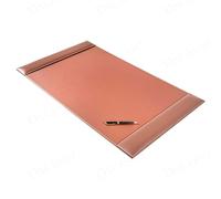 Dacasso Almohadilla de escritorio de cuero de lujo marrón rústico de 34 x 20 pulgadas con rieles laterales, protector de superficie de escritorio ejecutivo, secante para escribir