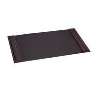 Dacasso Almohadilla de madera y cuero con rieles laterales de cuero de lujo para escribir, 34 x 20 pulgadas, nogal y negro
