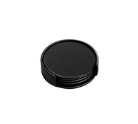 Dacasso Black Leatherette 4 Holder Coaster Set