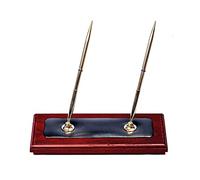 Dacasso Rosewood & Leather - Soporte para bolígrafos (Madera, Palisandro y Piel Negra, 23,5 x 10,79 x 22,86 cm)