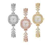 Dacdyi 3 relojes de pulsera de cristal de diamantes de moda para mujer, elegante, esfera redonda, analógico, de cuarzo, al por mayor