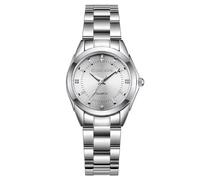 Dacdyi 5 relojes de pulsera analógicos de cuarzo para mujer con diamantes de imitación (plateado), plateado