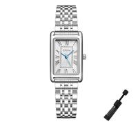 Dacdyi Reloj dorado para mujer, caja rectangular, esfera romana, relojes de pulsera de acero inoxidable, resistente al agua, reloj de pulsera de cuarzo para mujer, herramienta de ajuste de pulsera