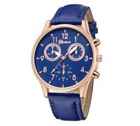 Dacdyi Relojes de pulsera para hombre y mujer, de cuero, de cuarzo, de moda, casual, al por mayor, Azul