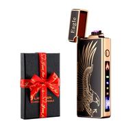 Dachance Cool Gifts Electric Lighter for Men Dad Him Digital Counter Bettary Display Windproof Flameless Plasma USB Rechargeable ARC Birthday Gifts for Men, Boyfriend, Husband (águila)