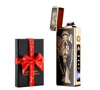 Dachance Cool Gifts Electric Lighter for Men Dad Him Digital Counter Bettary Display Windproof Flameless Plasma USB Rechargeable ARC Birthday Gifts for Men, Boyfriend, Husband (Lobo)